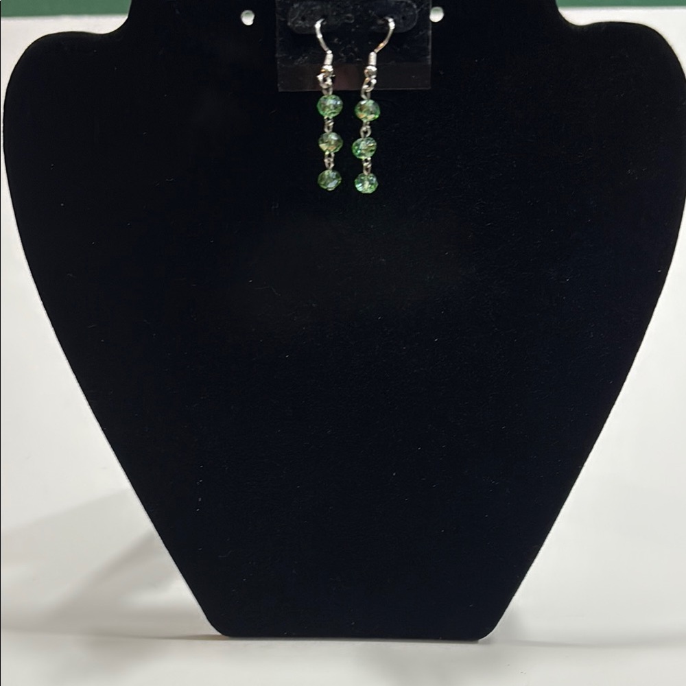 NEW! Green Crystal Drop Earrings - Women Jewelry